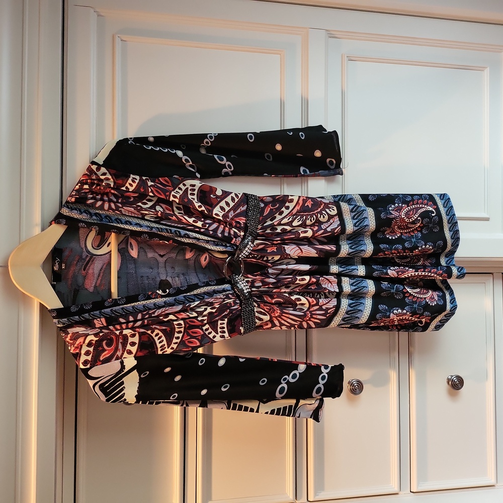 Sky 100% Silk Snake Belt Top Size XS